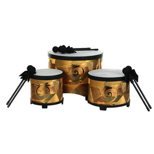 Ensemble de tambours de sol en bois de 8/10/14 pouces avec baguettes, tambours à main en bois, instruments de musique Orff pour enfants, instruments de percussion - Product Image 1
