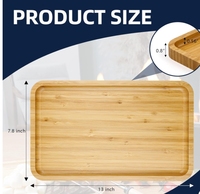 Plateau de service rectangulaire en bois avec design de plat, couleur et logo personnalisables, style américain pour un usage domestique