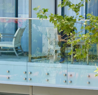 Support de fixation en acier inoxydable pour balustrade de verre sans cadre pour escaliers, garde-corps de villa ou terrasse résidentielle