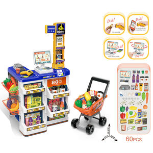 2024 jouets de supermarché avec scanner électrique, <span class=keywords><strong>caisse</strong></span> <span class=keywords><strong>enregistreuse</strong></span> 60 pièces pour enfants Shantou jouets pour filles meilleur cadeau - Product Image 2