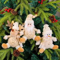 Ensemble de décorations de Noël en peluche à suspendre : Père Noël, Bonhomme de neige, Renne – Poupées en peluche tricotées pour sapin de Noël – Vente en gros