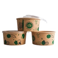 Bols à salade en papier kraft jetables de qualité alimentaire à emporter