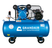 Compresor de Aire de Pistón Portátil GRANDAIR HS1708, Lubricado, Refrigerado por Aire, de Una Etapa, Accionado por Correa