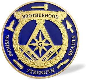 Blue Lodge Pièce maçonnique All Seeing Eye Franc-maçon Maître Fraternité Accessoires Cadeaux Pièce - Product Image 2