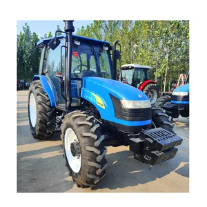 Harga yang menguntungkan digunakan Shanghai baru Belanda traktor 100hp SNH1004 dengan kabin dan AC kerja yang baik