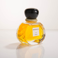Flacon de parfum antique de 50 ml, flacon en verre transparent personnalisé, surface givrée, pulvérisateur à pompe, service OEM/ODM disponible, emballage personnalisé