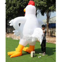Vente en gros de coq gonflable géant réaliste personnalisé pour festival/animal à coq/poulet publicitaire avec souffleurs d'air