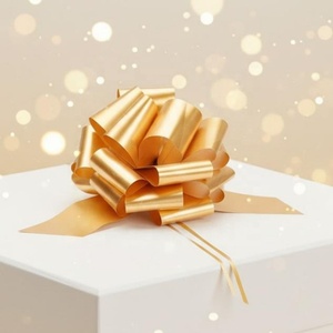 Wholesale Luxury Floral Embossed PP Plastic <b>Pull</b> <b>Bow</b> Gift <b>Bow</b> for Christmas Birthday Halloween Gift Wrapping - Product Image 3