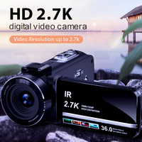 Hemen Gönderilebilir Tam Set 2.7K Video Kaydedici Kamera CMOS Gece Görüşlü 16X Zoom 3.0" Dokunmatik Ekran Dahili LED El Feneri