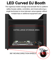 Cabina de DJ Portátil con Ruedas, Impermeable, de Alta Luminosidad, con Luces LED para Exteriores, Mostrador Portátil para Bar de Cócteles, Discoteca, Escenario para Actuaciones de DJ