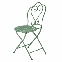 Ensemble de meubles de jardin en fer forgé à roulettes pour la maison, le jardin et la terrasse, ensemble de bistrot pliable de loisirs, 1 table et 2 chaises, design antique, intérieur