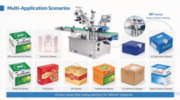 Machine d'étiquetage entièrement automatique pour les coins et les rabats des cartons, adaptée aux boîtes de carton multi-spécifications