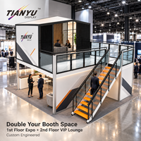 Stand d'exposition modulaire sur mesure TIANYU à deux niveaux pour salons professionnels, conférences et salles d'exposition commerciales