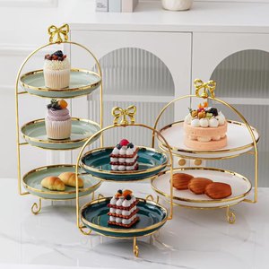 Afternoon Tea Dessert Station Display <strong>Stand</strong> - 3-<strong>Tier</strong> Tray European-Style Ceramic Pastry &amp; Cake <strong>Stand</strong> for Snacks, Fruits &amp; Cakes - Product Image 1