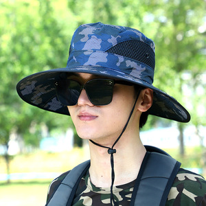 Sombrero de camuflaje de verano para hombre y mujer, sombrero de pescador para exteriores con protección UV transpirable y de ala ancha - Product Image 1