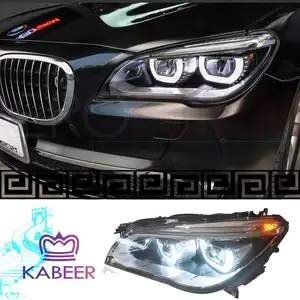 مصباح أمامي ليد F01 من نوع Kabeer لطراز BMW 7 series ، مصباح أمامي زينون F01 F02 ، مصباح أمامي مُعدّل إلى F01 مع عين ملاك