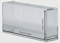 Boîte de rangement domestique en acrylique transparent en gros avec panneaux haute transparence, ton neutre, présentoir de vente au détail, étanche à la poussière, sans joint