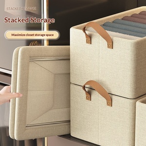 <span class=keywords><strong>Panier</strong></span> et boîte de rangement pliables rectangulaires en <span class=keywords><strong>tissu</strong></span> - Organisateur domestique polyvalent pour armoire, vêtements, outils et plus - Product Image 1