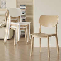 Chaise de salle à manger en plastique, minimaliste et moderne, avec dossier confortable et épaissi, pour usage domestique et commercial