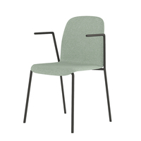 Chaise de visiteur en tissu d'ameublement sans accoudoirs avec cadre en métal Chaise latérale de réception de bureau Chaises de formation de réunion empilables