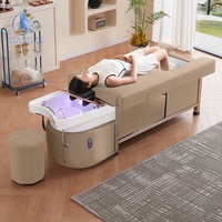 Mobilier personnalisé de salon de beauté et de coiffure lit pour le lavage des cheveux tête spa lit avec shampoing pour massage thaï pédicure