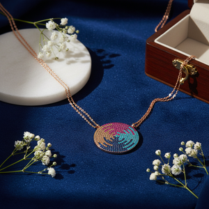 Pierre arc-en-ciel ronde Simple pendentif en argent turc fait à la main vente en gros bijoux en argent Sterling - Product Image 3