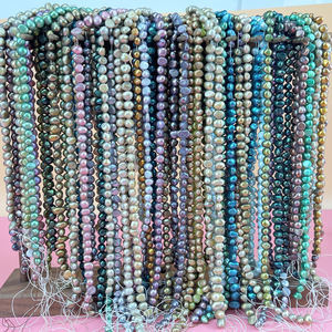 Perles d'eau douce de culture perles d'eau douce teintes en vrac 6-7mm Trou: 0.8mm Vendu par 15.3 pouce - Product Image 4