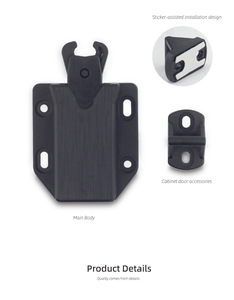 Beetle Bouncer GQK <b>Plastic</b> Latch Cabinet Doors Modern Design in Black & White for <b>Kitchen</b> Bathroom Living Room Laundry & Entry - Product Image 6