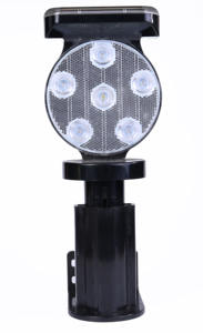 Feu de signalisation routière solaire GPS à 12 LED avec poignée <span class=keywords><strong>en</strong></span> ABS/PC, base magnétique et coque réflectrice IP66 pour utilisation sur autoroute - Product Image 4
