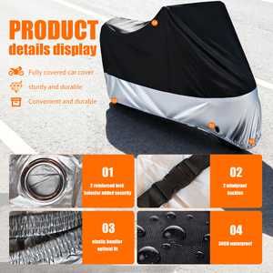 Housse de <span class=keywords><strong>moto</strong></span> universelle XL XXL XXXL, coupe-vent, anti-rayures, résistante aux intempéries, pour <span class=keywords><strong>garage</strong></span> et stationnement - Product Image 3
