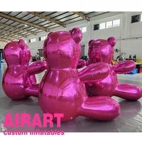 Ballon gonflable hermétique en forme d'ours, couleur personnalisée, découpé au laser, ballon miroir silencieux pour fête, décoration gonflable en forme d'ours