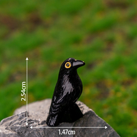 Wholesale Miniature Crows Decor Figures Black Raven Figurine Mini Resin Animals for Holiday Scene Micro Landscape Spooky Party