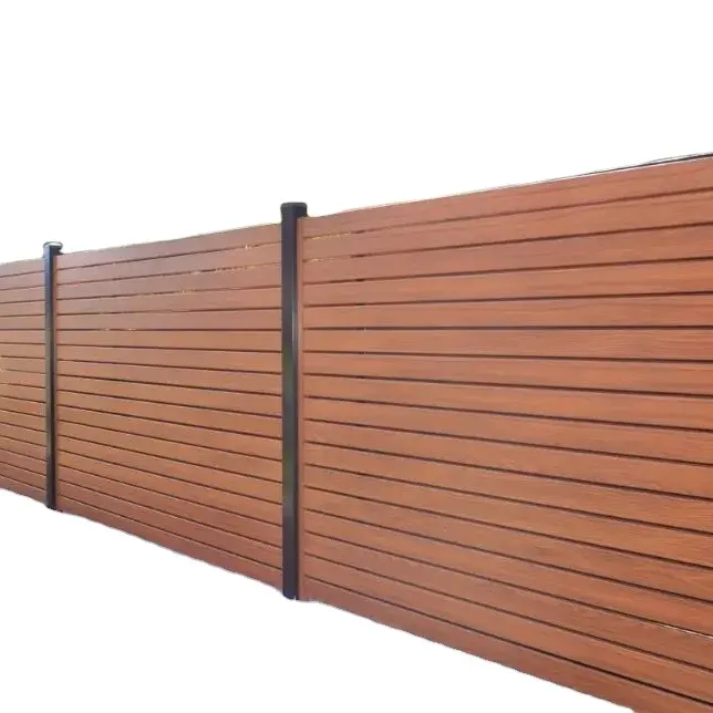 GUOYAO özel tasarım 8 ft 6000 7000 serisi mat siyah veranda gizlilik alüminyum çit