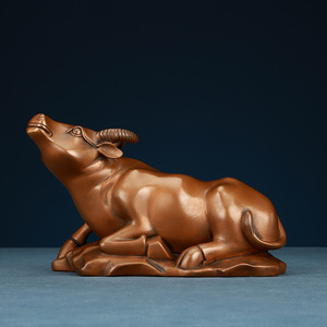 Copper Ox Zodiac Figurine Feng Shui <b>Desk</b> Ornament Home Office Decoration Chinese New Year Gift Single Piece - Product Image 1