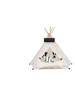 BSCI Factory Pet Cat <b>Dog</b> Rabbit <b>Teepee</b> with Cushion,Portable Puppy Small Animals <b>Bed</b> <b>Teepee</b> Tent - Product Image 5
