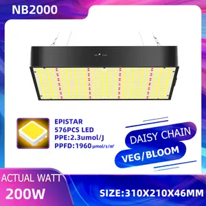 Factory OEM ODM High Yields White Red UV Chips IP65 Dimmable 200W Lights Full Spectrum LED Grow Light For Greenhouse