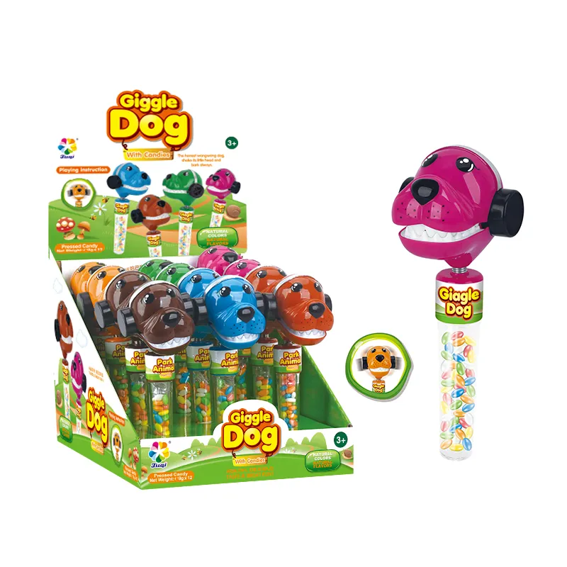 Nieuwigheid Speelgoed Snoepjes Groothandel Zoetwaren Giggle Hond Snoep Speelgoed Met Fruitige Harde Sweets Candy