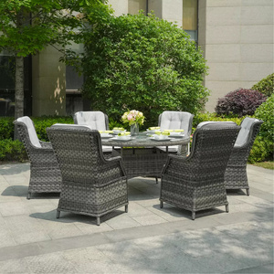 Set <span class=keywords><strong>Tavolo</strong></span> e Sedie da Ristorante in Rattan, Mobili da Giardino in Vimini, Poltrona <span class=keywords><strong>Grande</strong></span> da <span class=keywords><strong>Esterno</strong></span> con <span class=keywords><strong>Tavolo</strong></span> Rotondo - Product Image 5