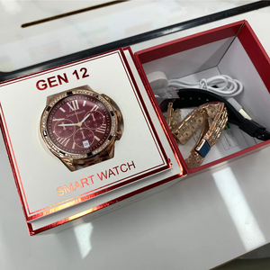 2023 최신 GEN11 12 9 15 프로 최대 스마트 시계 여성 로즈 골드 패션 라운드 스크린 시계 무선 충전 <span class=keywords><strong>2</strong></span> 스트랩 세대 12 - Product Image 4