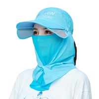 Verano para niños Ciclismo Montañismo Retráctil Gran Montar Sombrero para el sol Protección UV Velo al aire libre Cubierta facial Sombrero de protección solar