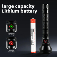 Lampe torche d'urgence rechargeable USB pour extérieur 98KMAX 1000+ Lumens Étanche IP67 Portée du faisceau 1000M en alliage d'aluminium portable