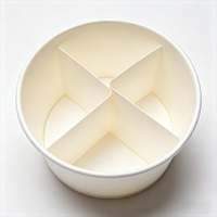 Custom Premium Single Wall Recyclable Disposable Multi-Compartment Snack Bowl Froyo Ice Cream Container with Paper Cups Divider
