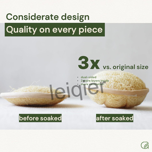 Esponja de Lufa con Logotipo Personalizado, Exfoliante Natural de Doble Cara, Juego de Esponjas de Baño de Lufa, a Base de Plantas, Sin Colorantes, Biodegradable, No Abrasiva - Product Image 5