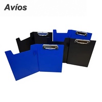 Portapapeles A5 de PVC con Clip Metálico, Plegable, para Presentaciones, Negocios, Escritura, Suministros de Oficina, Portapapeles de Doble Cara