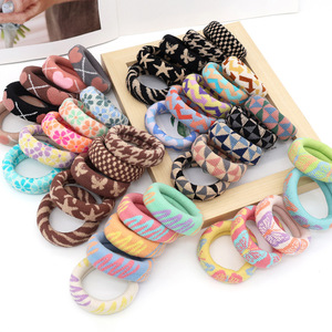 Nouveaux élastiques à cheveux polyvalents en jacquard tricoté, en nylon haute élasticité, <span class=keywords><strong>pour</strong></span> chignons et queues de cheval d'enfants - Product Image 1