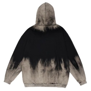 Sweat-shirts à <span class=keywords><strong>capuche</strong></span> unisexes noirs délavés à l'acide, sans cordon, de qualité supérieure, imprimés, surdimensionnés, pour hommes et femmes, vente en gros, collection automne, ODM - Product Image 3