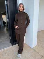Abaya personnalisée Mexizo Dubaï et vêtements islamiques, robe musulmane pour femmes, ensemble de survêtement à capuche deux pièces avec veste zippée