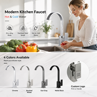 Robinet de cuisine en alliage de zinc chromé, le plus vendu, mitigeur chaud/froid durable pour évier, idéal pour la vente en gros