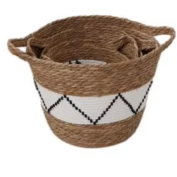 Effiziente Haushalts-und Küchen aufbewahrung skorb Binse Baumwoll seilkorb Regal Lebensmittel-und Behälter verwaltung - Product Image 2