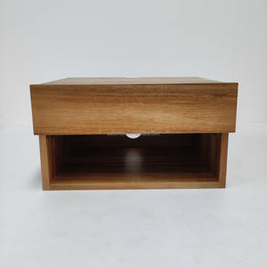 Mesita <span class=keywords><strong>de</strong></span> Noche Moderna <span class=keywords><strong>Flotante</strong></span> <span class=keywords><strong>de</strong></span> Madera con Cajón <span class=keywords><strong>de</strong></span> Almacenamiento para Dormitorio - Product Image 4